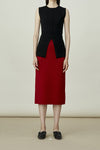 SWAYING/KNIT cashmere pocket straight skirt SW24RE3B03 red
